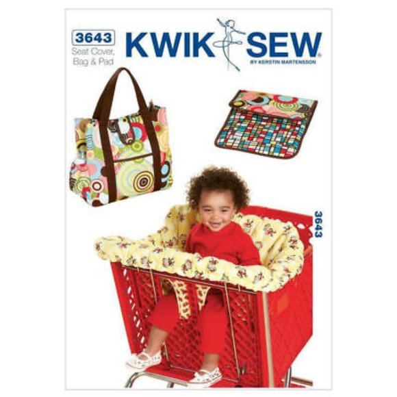 KWIK SEW Shopping Cart Cover Pattern Diaper Bag, Changing Pad K3643 - Picture 1 of 2
